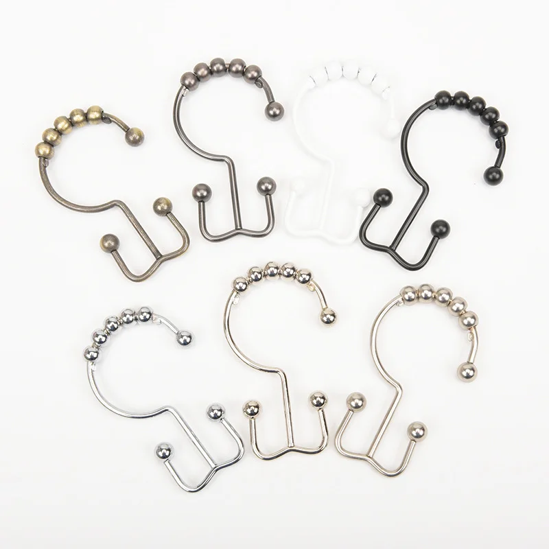 Custom Bathroom Sliding Beads Metal Shower Curtains S Rings Hooks For Roman Curtains
