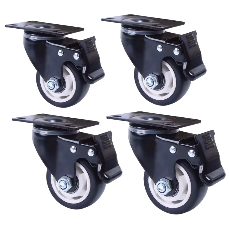 Swivel Caster with Brake Heavy Duty Swivel Base Replacement 360° Rotate