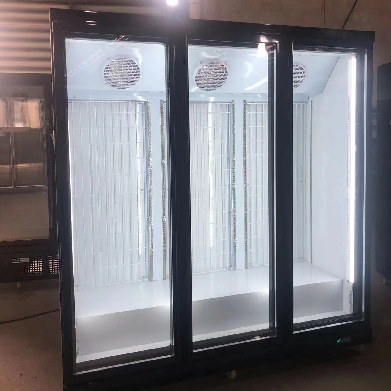supermarket defrost freezer glass door Display defog Fridge air cooling deep freezer Refrigerator Upright Glass Door with fan