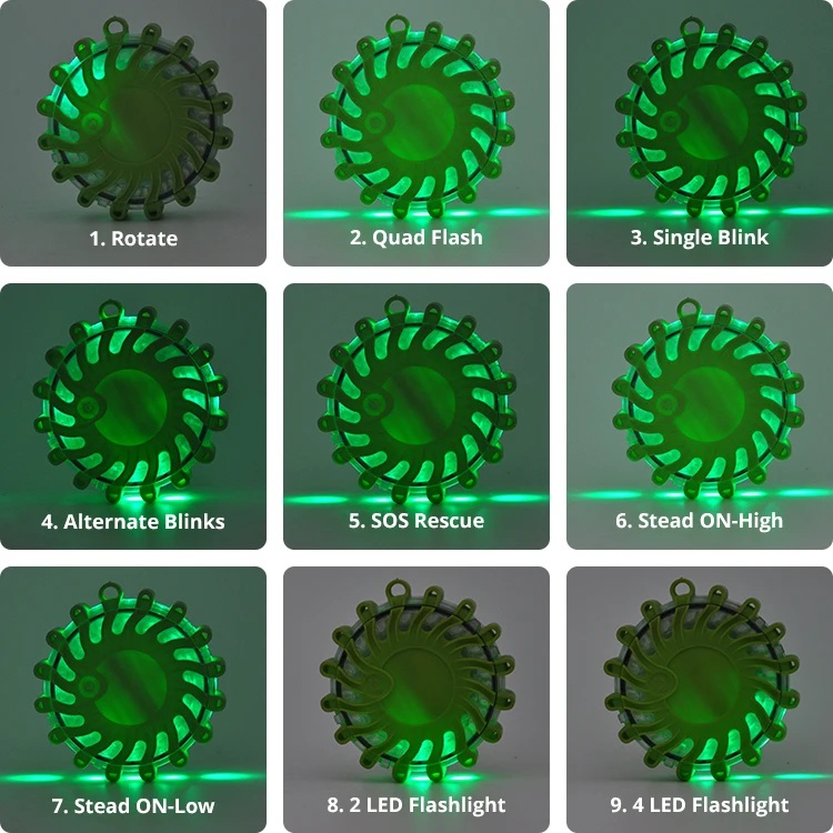 16 LED Small Size Vehicle Emergency Road Traffic Strobe Light Safety LED Warning Flare with Magnet Pulsar