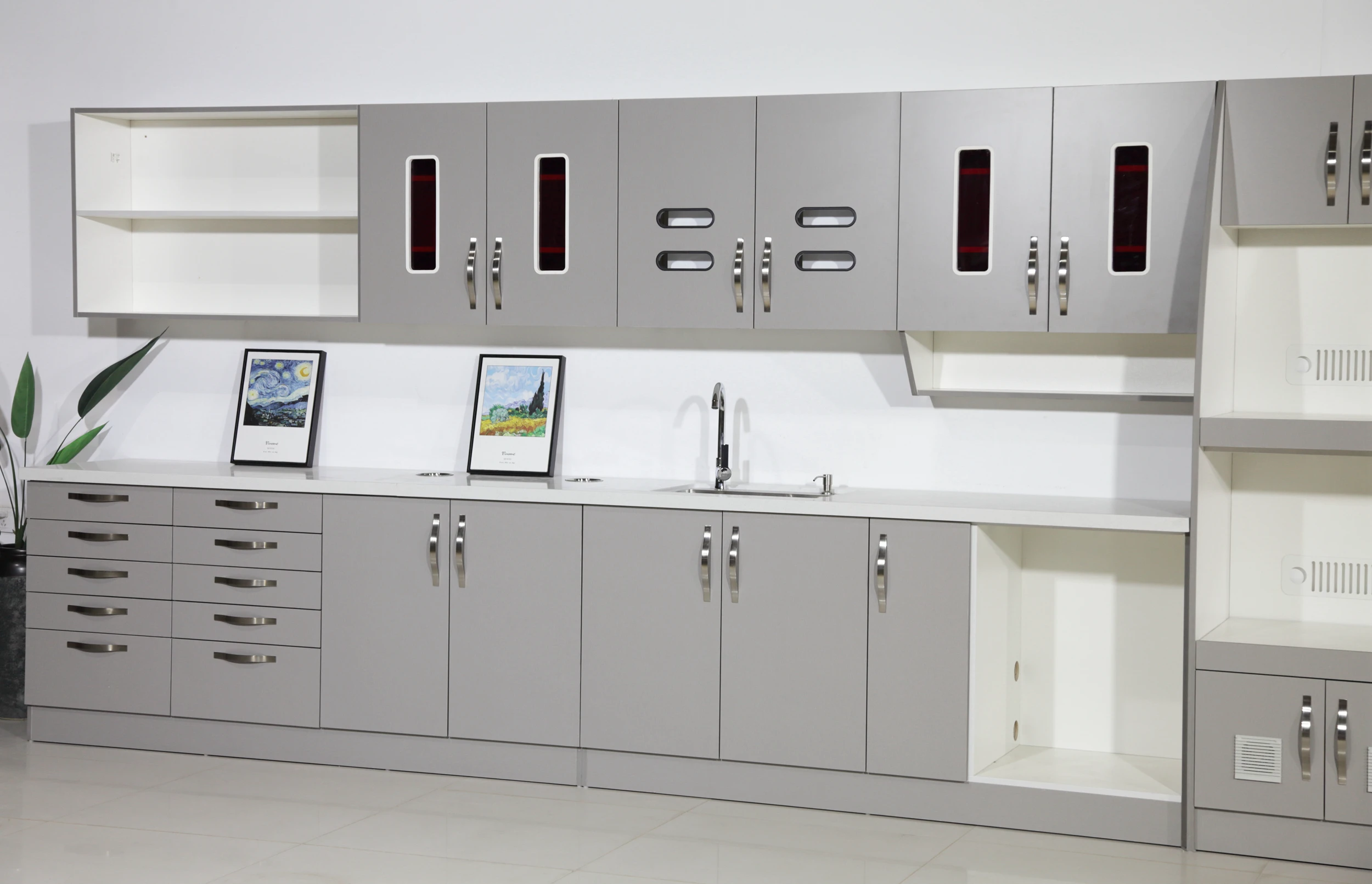 Popular in American  Free design customized furniture dental cabinet with sink dental cabinet very big