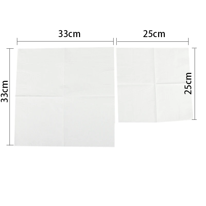 Одноразовые салфетки 25x25 / 33x33 2ply или