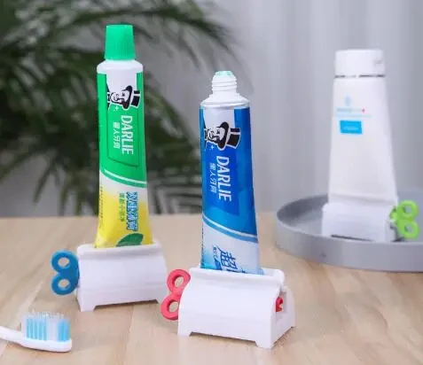 Bathroom Accessories Toothpaste Squeezer Dispenser Lazy Susan Facial Cleanser Presser Manual Toothpaste Tube Clip