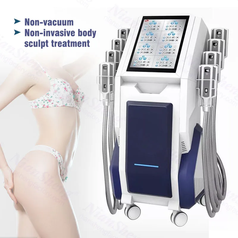 Non Invasive Cryolipolysis With 8 Cryo Plates For cellulite removal cold therapy for body contouring machine
