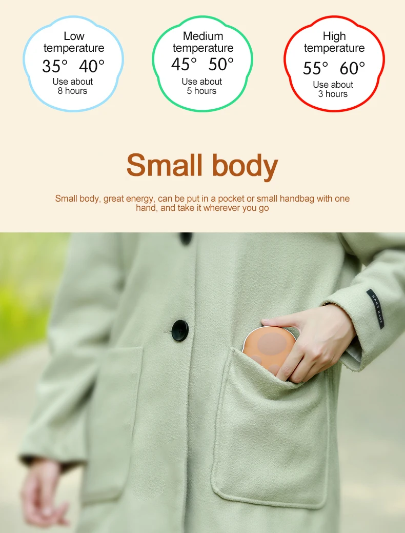 Winter portable Pocket Mini Electric Rechargeable LED flashlight 5000mah USB Hand Warmer Power Bank