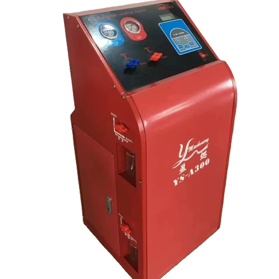 Automobile refrigerant recovery and filling machine