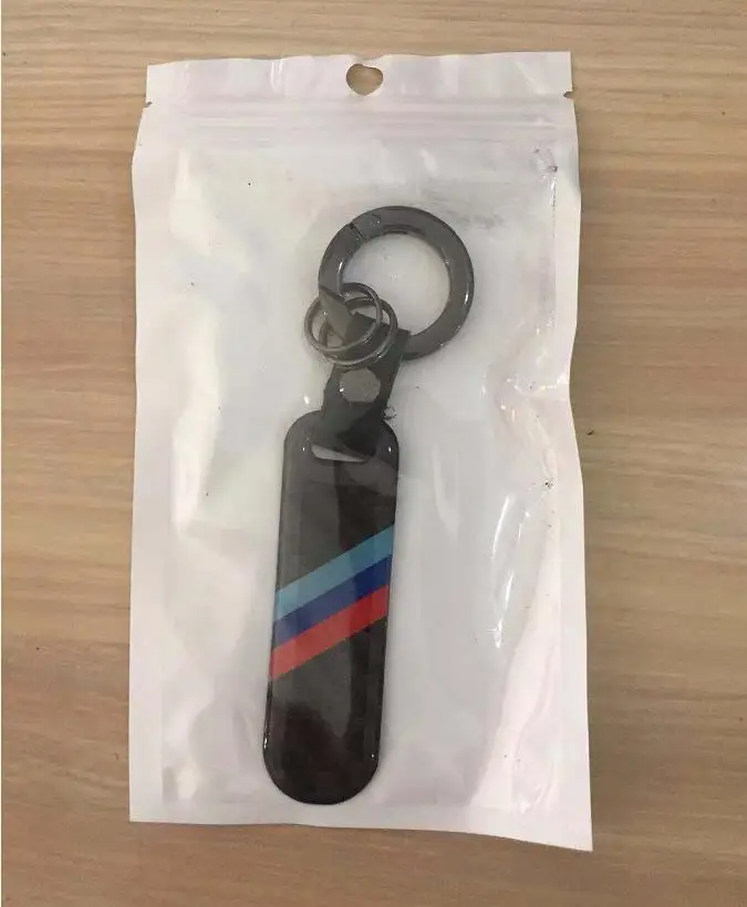 Real Carbon Fiber Germany Flag Leather Keychain for BMW M leather car key chain
