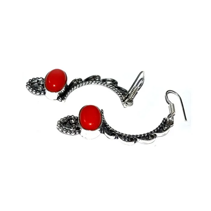 Red Onyx Fashion Earrings : Red Onyx Earrings From Natural Agate