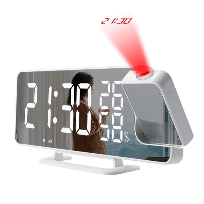 Daylight Led 2 Usb Chargers For Bedrooms Projection Mirror Alarm Projector Clock Clock