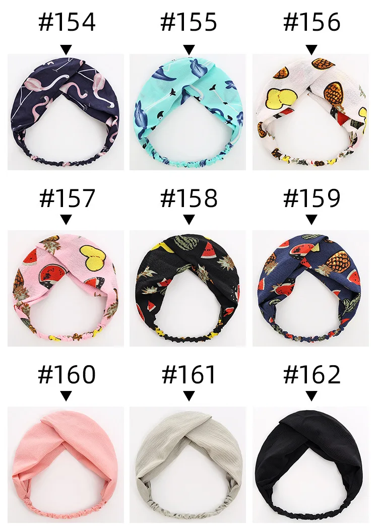 Hair Accessoires Colorful Twisted Knotted Boho Stretching Custom Accessories Silk Satin Floral Printed Elastic Cotton