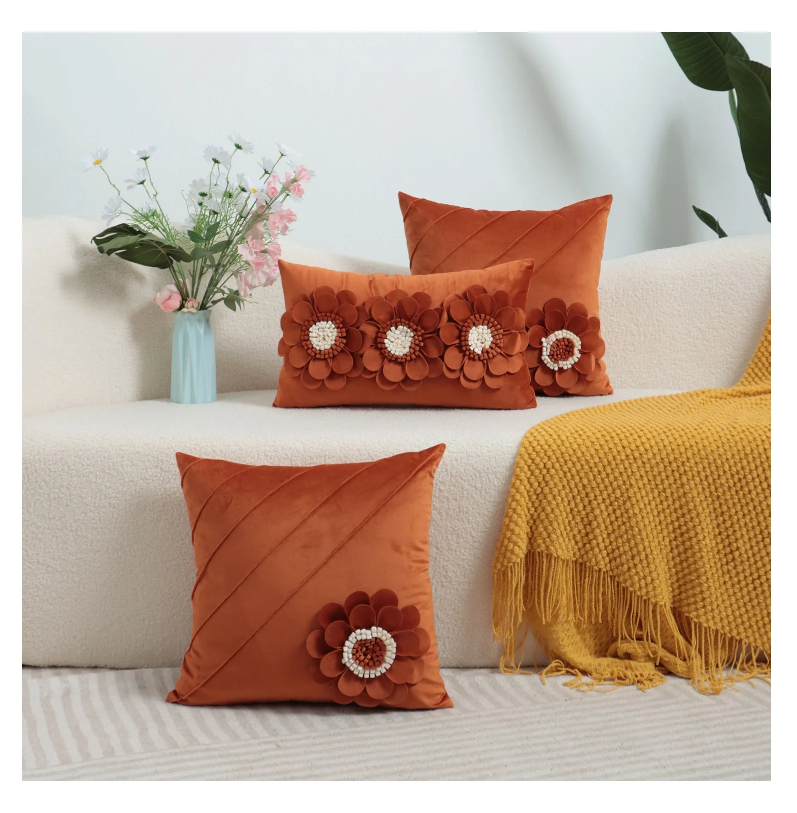 3D-наволочка с цветком