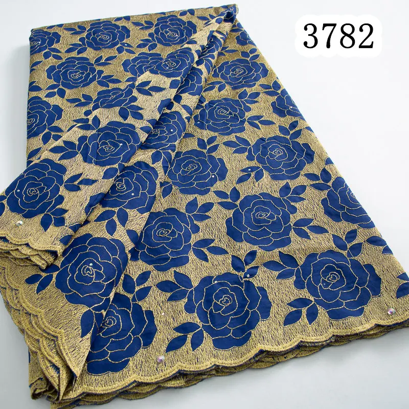 3782 African Cotton Lace Fabric Rose Pattern Swiss Voile Dubai Austria Nigeria Cotton Lace For Women Wedding Evening Party Dress