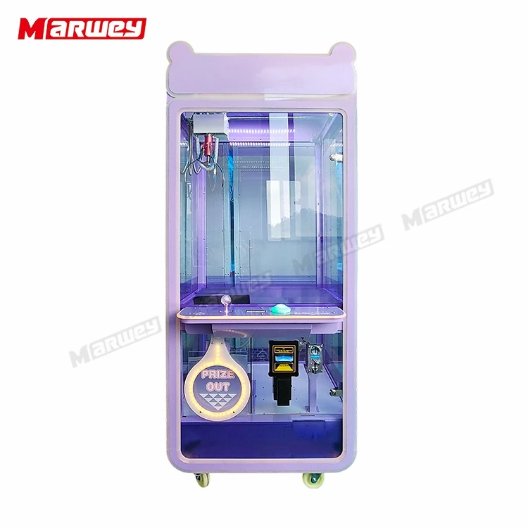 Wholesale Custom Game Room Purple Doll Crane Claw Machine Playground Center Coin Operated Arcade Catcher Prize Vending Machine