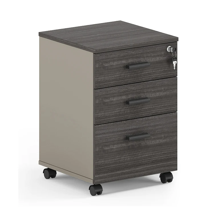 Small Size Storage 3 Drawers Locks File Cabinet Office Furniture With Wheels