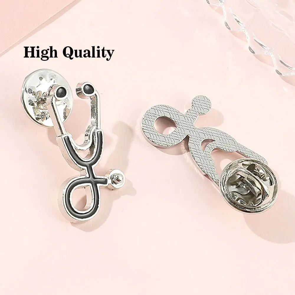 Wholesale metal gift stethoscope lapel pin badge doctor nurse enamel brooch pins