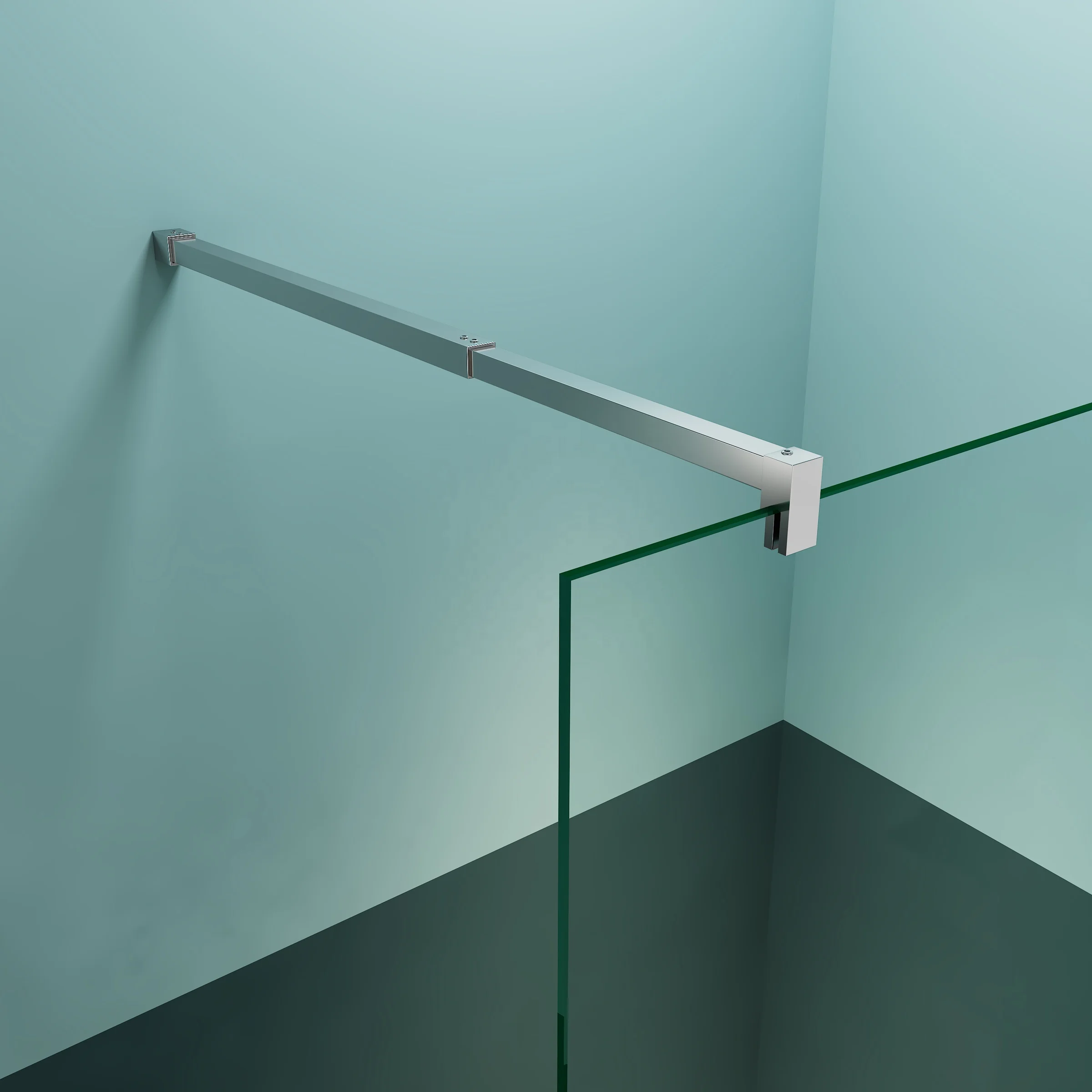 Exceed Modern Tempered Ribbed Glass Walk In Bathroom Shower Enclosure Shower Door