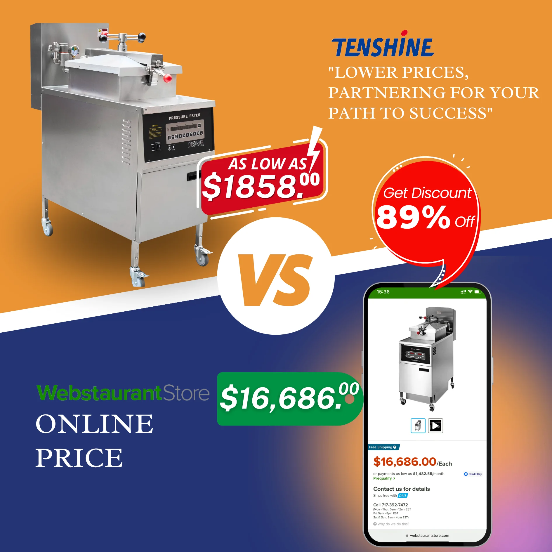 TENSHINE Reliable Chicken Broaster Industrial Pressure Fryer Henny Penny Fryer Pressure Fryer Motor