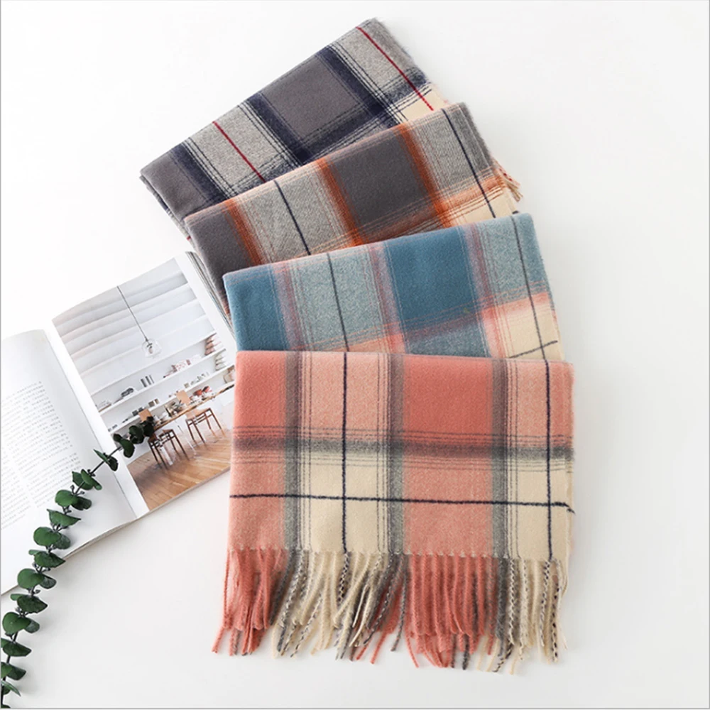 
High Quality Winter Acrylic Scarf Women Fashion Warm Pashmina Scarf Big Size Scarves 