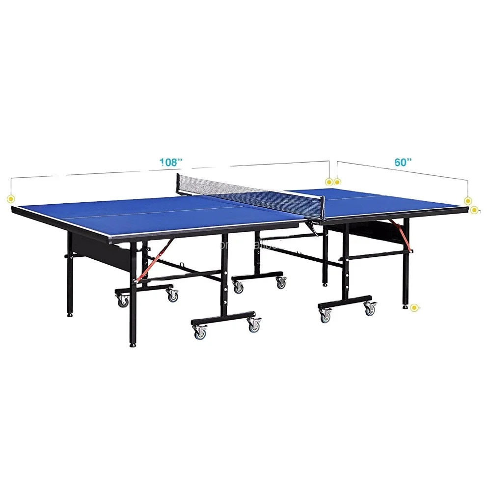 Table Tennis Table with Net Set - Features 10-Min Assembly, Playback Mode, Compact Storage