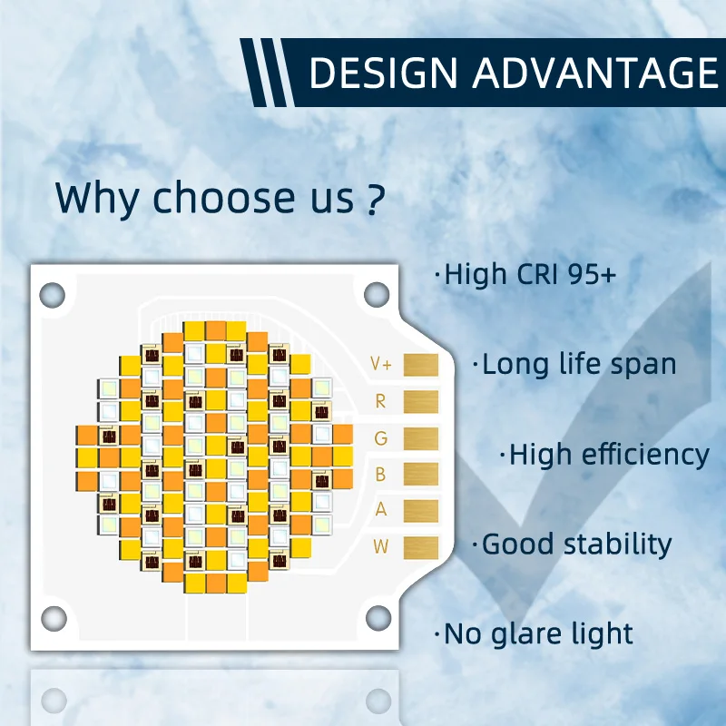 Customized Five Color COB LED Chips 2700K 6500K COB SMD Chip UV LED 180W 250W 300W 350W 500W 700W 800W