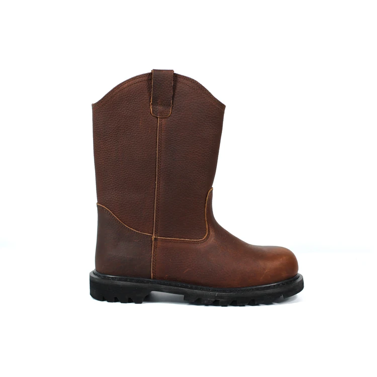 CE certificated oil resistance Goodyear welt Long work boots  with safety toe wholesale  waterproof