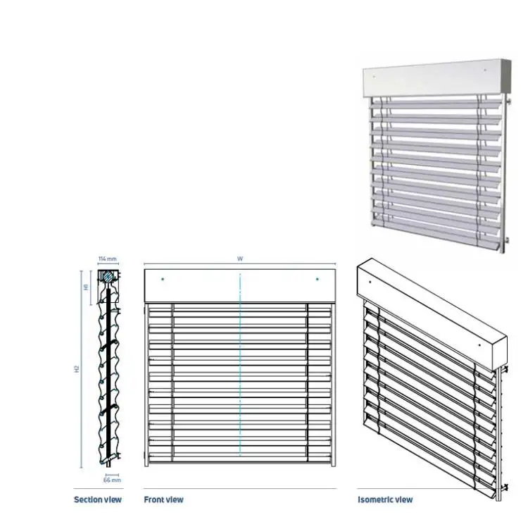 LIUJIA 2023 Manufacturer Waterproof Outdoor Window Roller Blinds Shutter Sunproof Aluminum Outdoor Venetian Roller Blinds