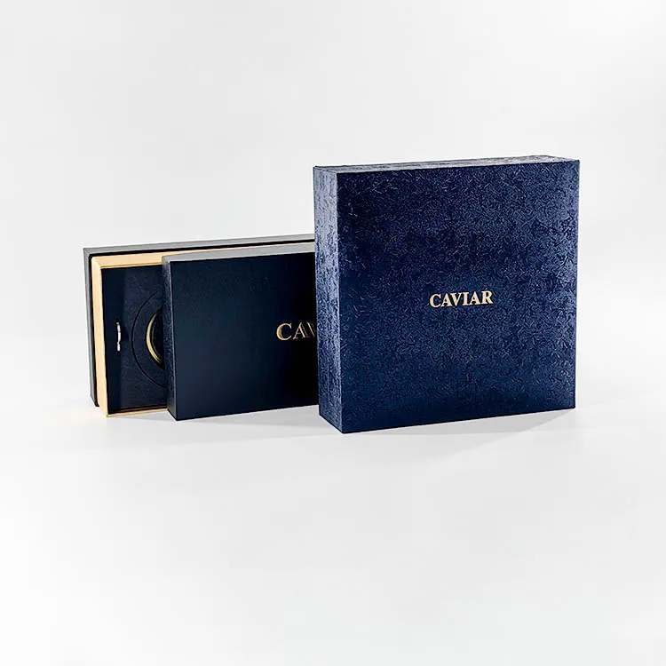 OEM Wholesale Customized Logo Free Design Custom  Black Boxes Caviar Gift Package Box