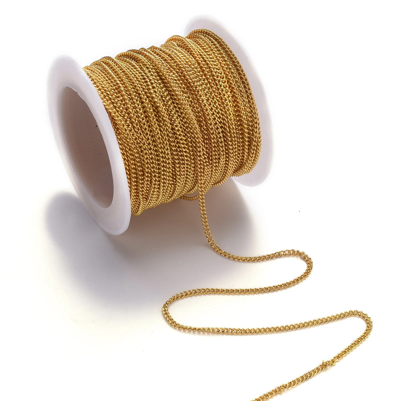Rawmand 10 Meter Copper Chains for Jewelry Making 1.5mm Twisted Link Chains DIY Cable Chains for Making Jewelry Necklace