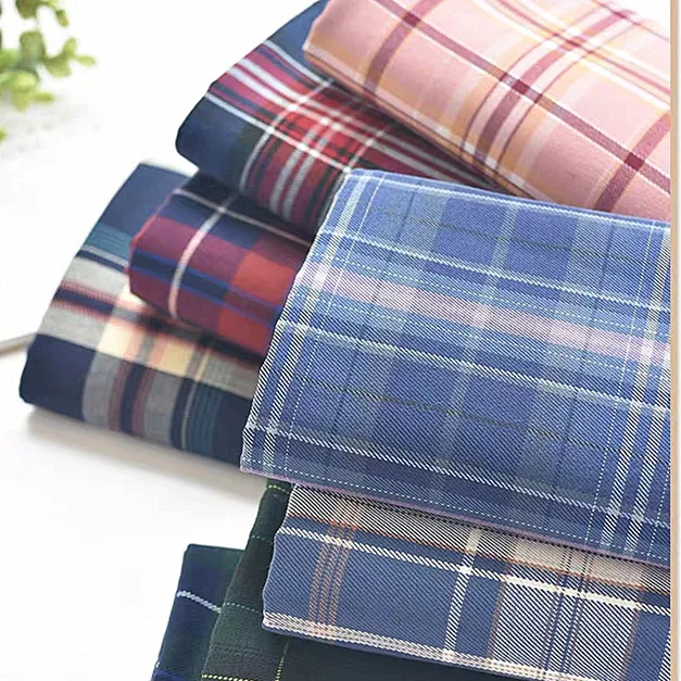 Newest Design 100% Cotton Madras Plaid Canvas Fabric For Decoration