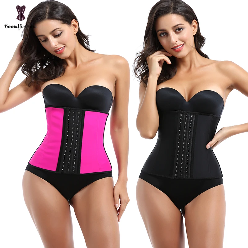 Fajas colombianas 3 Hooks Waist Trainer 9 Steel Boned Corsets Ann Chery Smooth Latex Girdle Plus Size