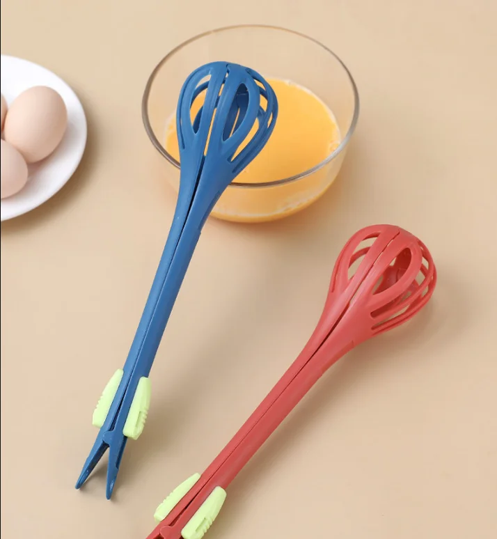 Multi-function Kitchen Tongs Egg Whisk Food Tongs Salad Mixer