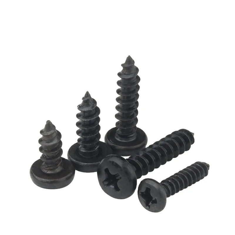 Stainless Steel Thread Screws Cross Self Tapping Pan Head Screw Black Machine Thread Screws