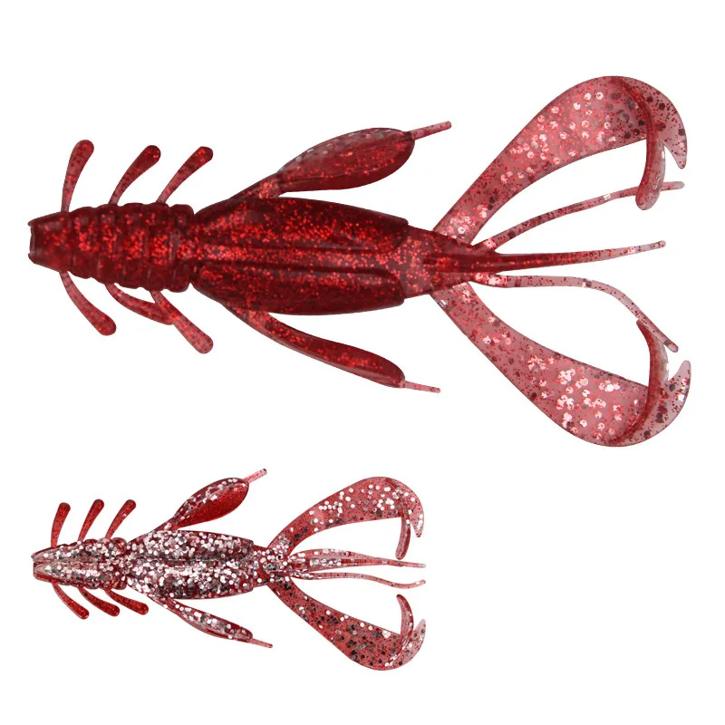 bicolor Soft shrimp with many whiskers lure soft bait Soft prawn Dummy bait 10cm 10g wholesales