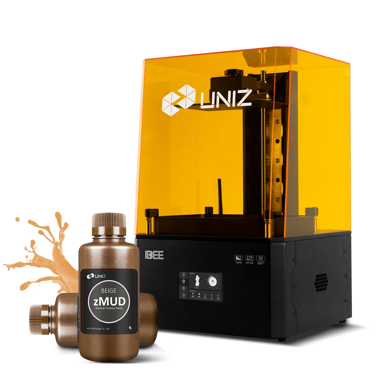 
UNIZ IBEE 3d printer for 3d models dental/jewelry 4k lcd consumer 3d printer 