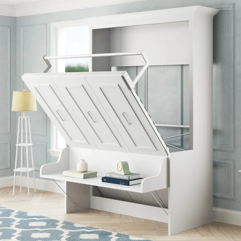 Modern Murphy Bed with Desk Convenient Wall-Mounted Furniture Solution