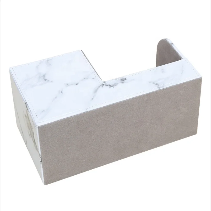 
New White Marble Texture Leatherette Pen Holder For Office Storage 