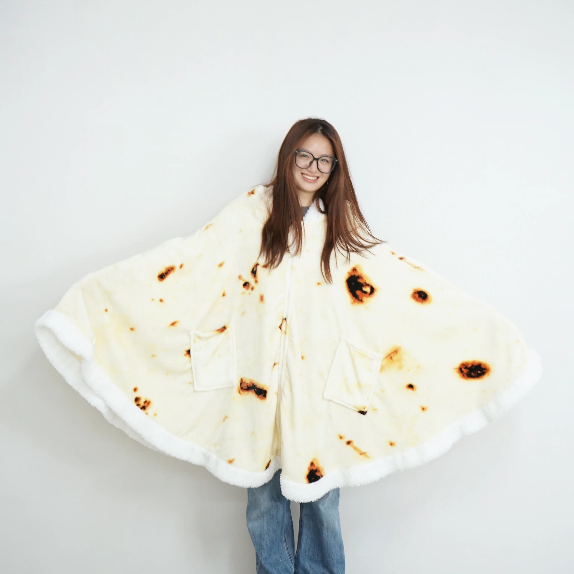 Wearable Blanket Shawl  burrito Throw Warm Poncho Soft Cold Watching TV Couch Sofa Chair Wrap Home Office School Travel