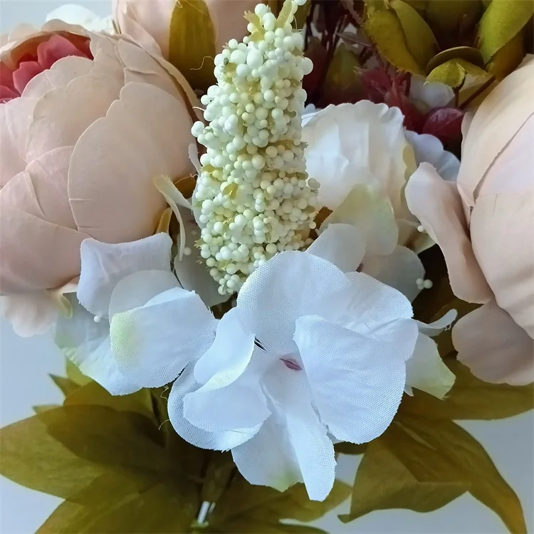 Wholesale G-2135 Artificial 13 Heads Silk Peony Flowers Bouquet For Home Wedding Decoration