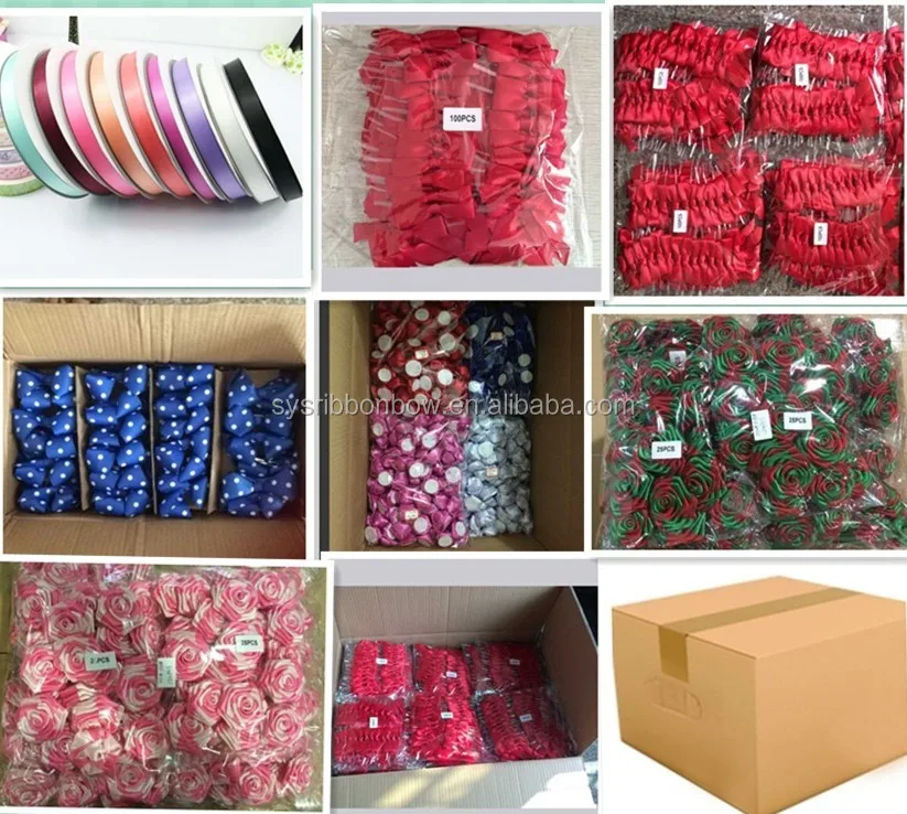 Customized various bow with elastic loop gift wrapping ribbon bow