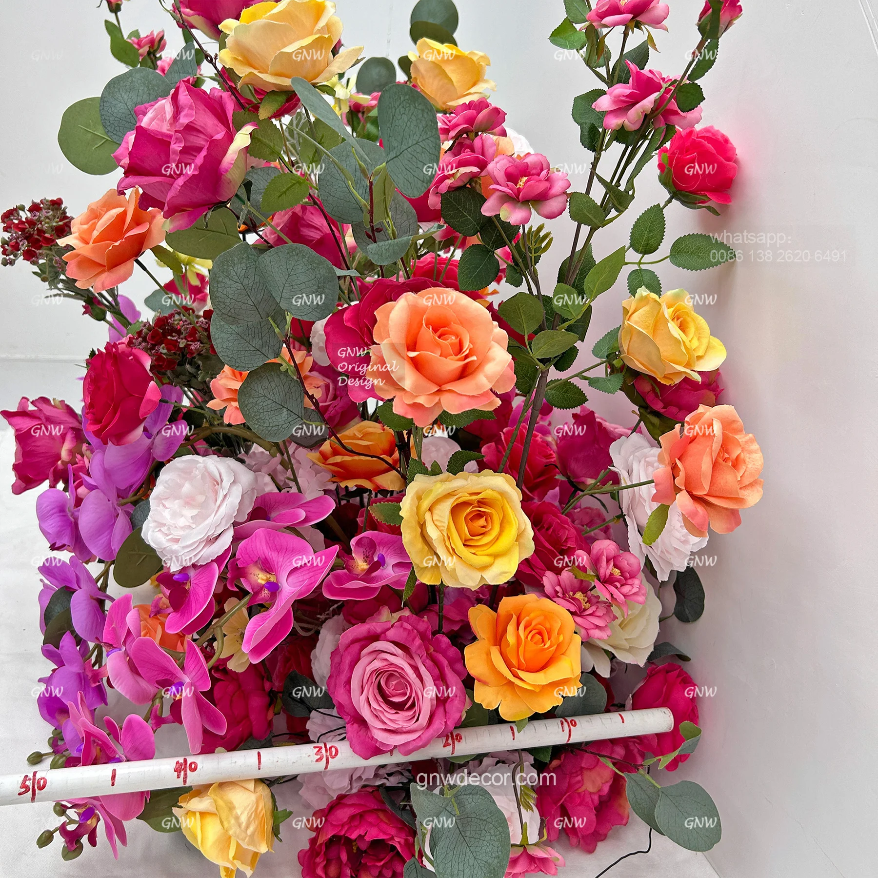 GNW  2024 Latest Models  Pink Silk rose Specially made Realistic artificial floral flower Bridal Bouquet for Wedding Party