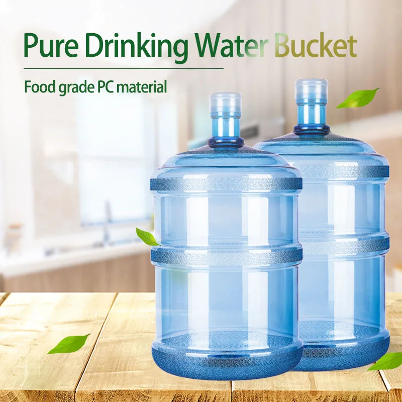 Food Grade PC Plastic 5 Gallon Pure Water Drinking Bucket For Water Dispenser