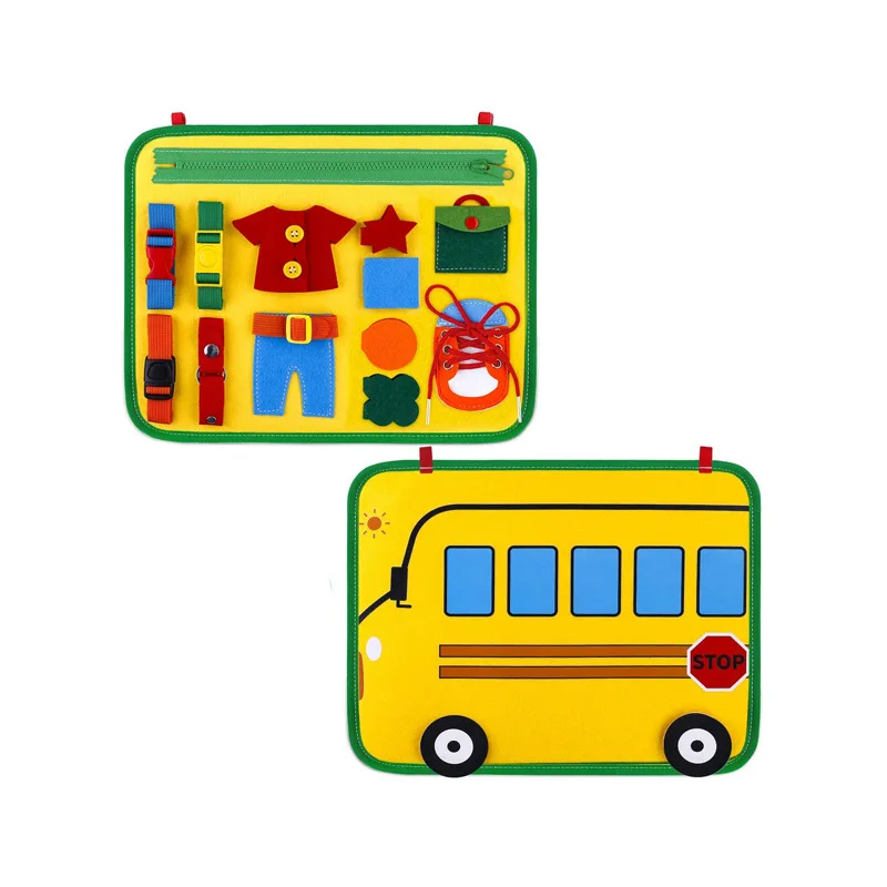 Felt life skills busy board exercise toys Montessori Early education toys educational development early education board