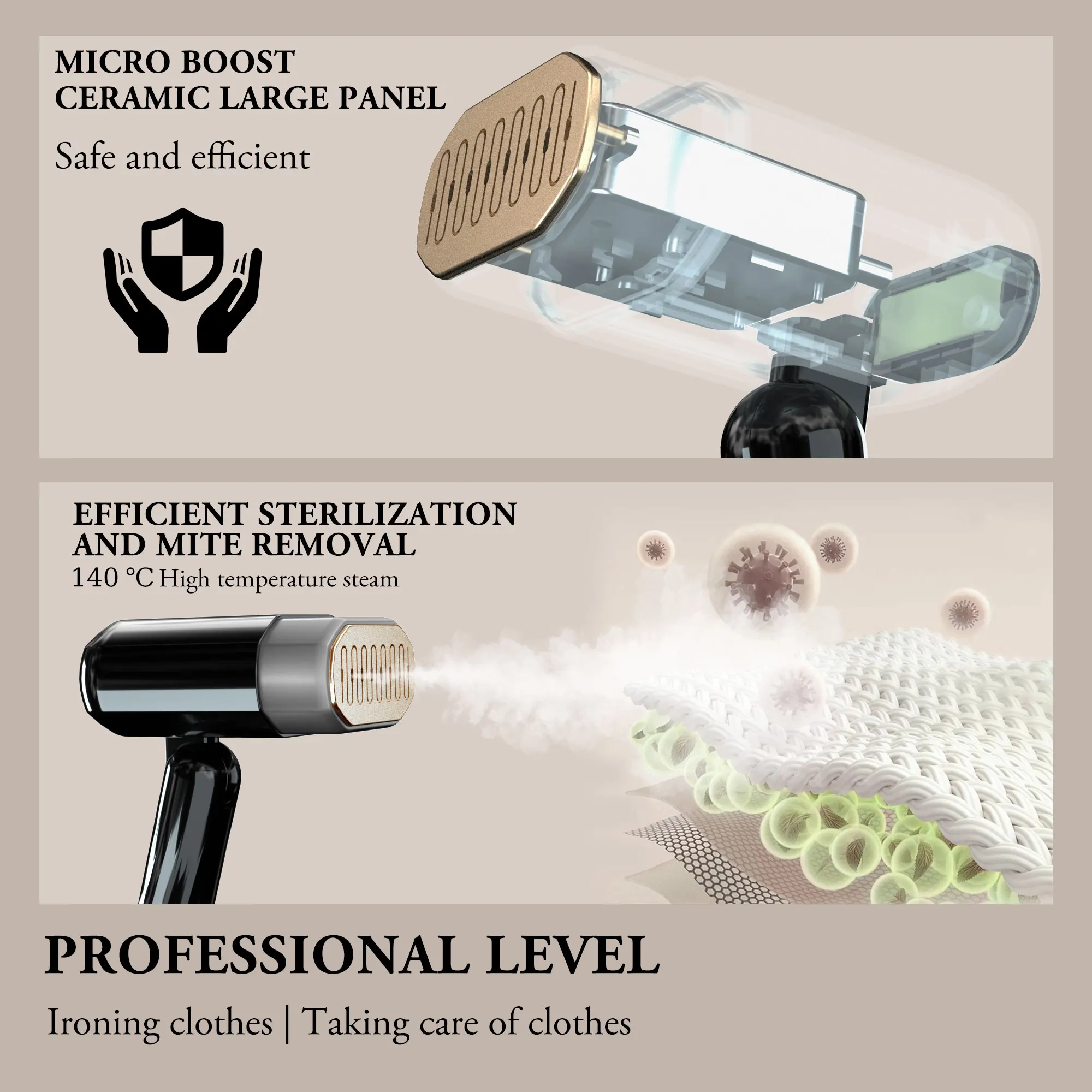 1800W LED 2024 Good Quality Electric Portable Handheld Horizontal Vertical Garment Clothes Mini Iron Steamer