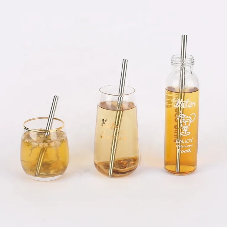 Hot sale stainless steel telescopic straw creative scratch resistant metal straw set color portable folding eco drinking straws
