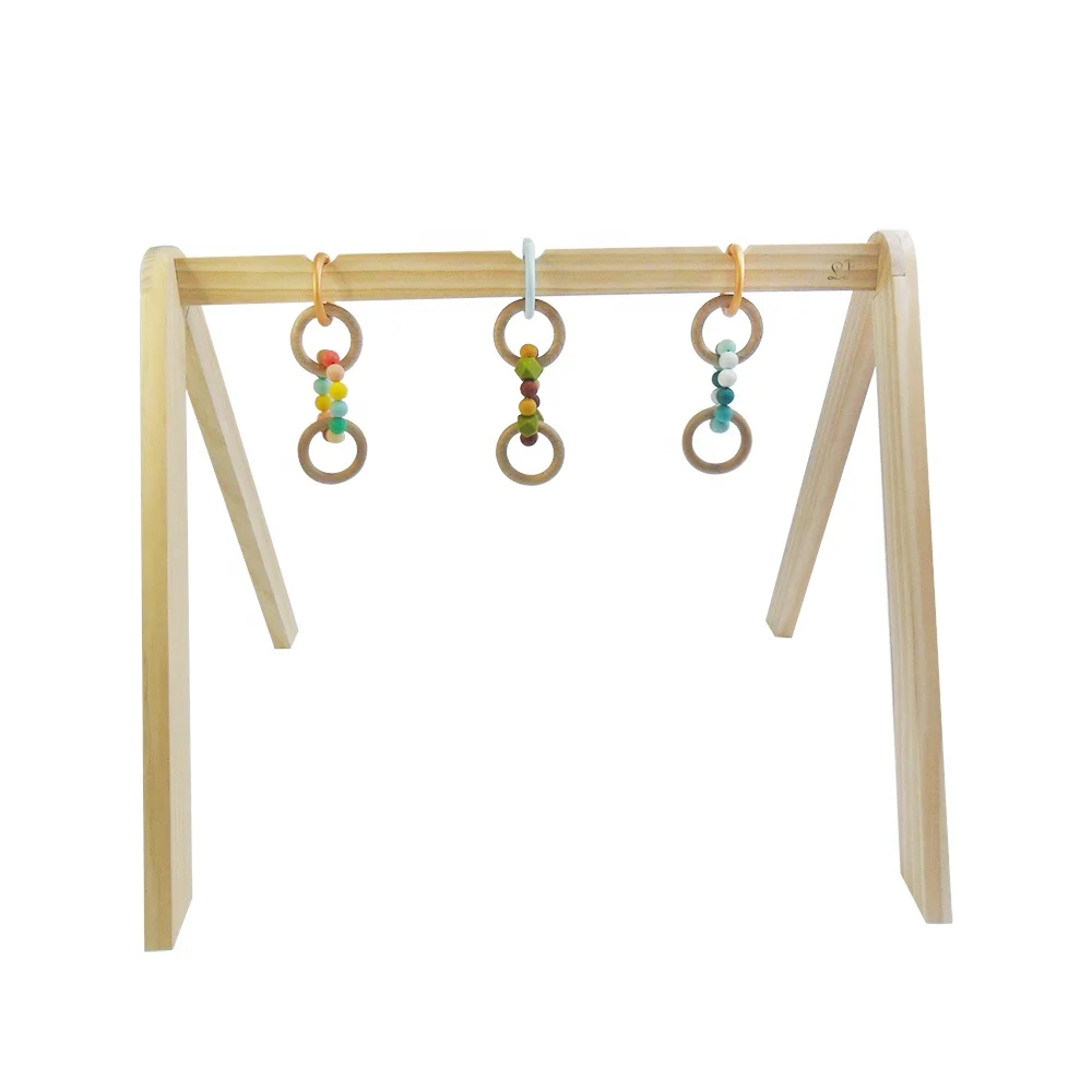 Wooden Baby Toys Baby Fitness Rack Activity Gym Frame Wooden Baby Play Gym