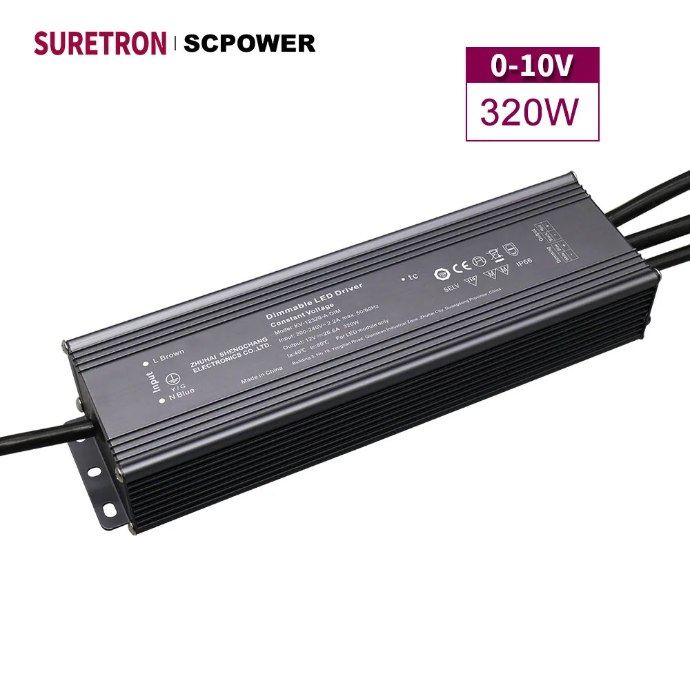 0-10V 1-10V 10V PWM Waterproof led power suplly 320Watt 24V320W 12V 13.3A Supplier LED Driver