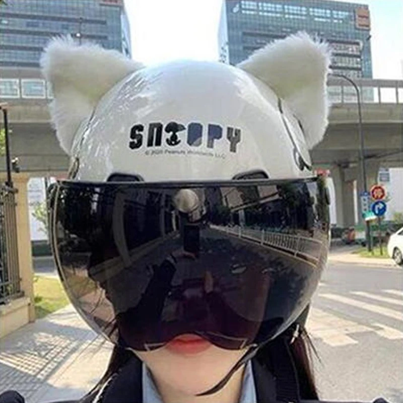 Cute Personality Cat Ear Helmet Accessories Ladies Motorcycle Helmet Decoration Ear Electric Vehicle Helmet Accessories