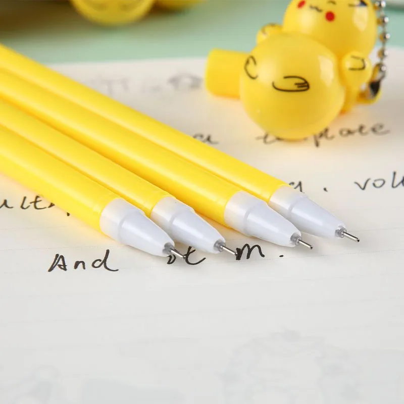 Wholesale Cute Tumbler Pikachu Pendant Neutral Pen Creative Cartoon Blue Black Heat Vanish Erasable Pen