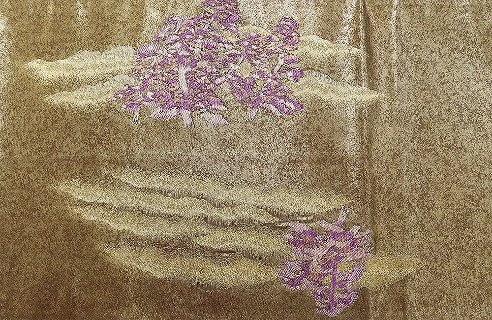 
Elegant pine and Fuji Mountain pattern Obi used women trendy clothes 