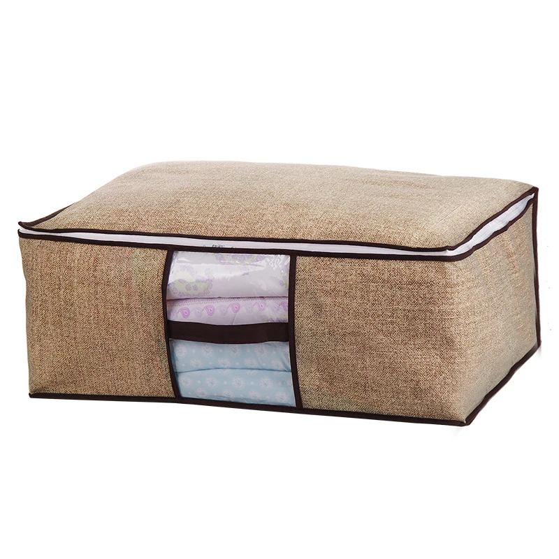 Non-woven family save space closet clothes divider quilt organizer bag under bed storage box